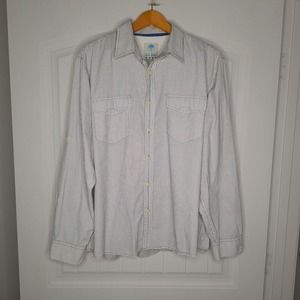 Fat Face Shirt Mens XL Striped Button Front Pockets Long Sleeve